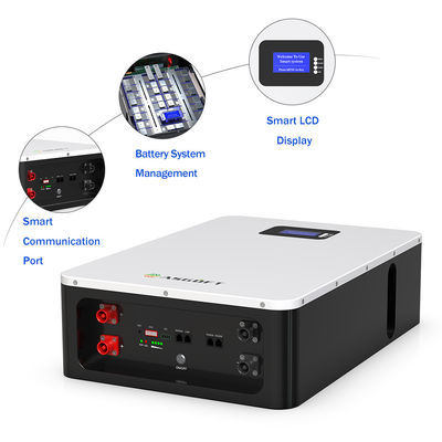 Batterie au lithium du powerwall 51.2v100ah 5.12kwh lifepo4 de ménage de la durée de cycle d'ASGOFT 6000 95% DOD
