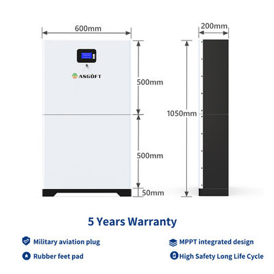 8000 batterie empilable solaire Powerwall de stockage de l'énergie du cycle 280ah 48v Lifepo4 pour le ménage