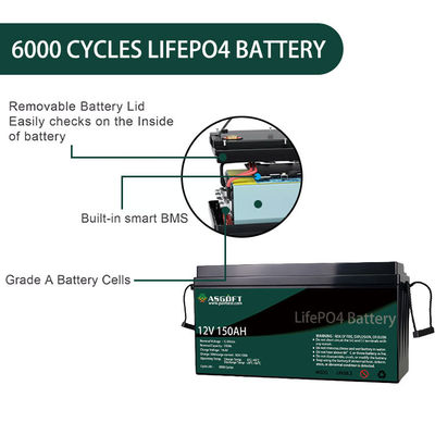 Paquet rechargeable 300ah 200ah 150ah 50ah 100ah de batterie au lithium du cycle profond LFP 24v 12V