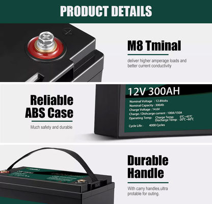Batterie 300ah du paquet Lifepo4 de batterie au lithium du chariot de golf 12V pour le temps froid