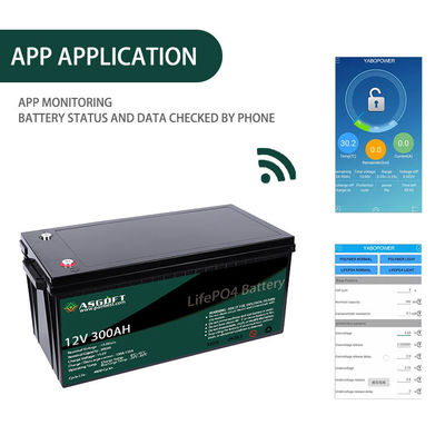 Ion de lithium de volt Lifepo4 du paquet 300ah 12 de batterie au lithium d'ASGOFT 12V