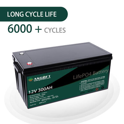 Ion de lithium de volt Lifepo4 du paquet 300ah 12 de batterie au lithium d'ASGOFT 12V
