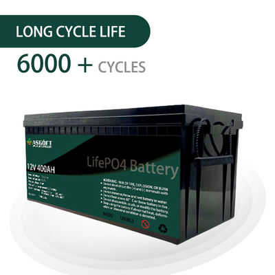 Paquet à énergie solaire du paquet 400ah de batterie au lithium d'ASGOFT Lifepo4 12V pour des chariots de golf de rv