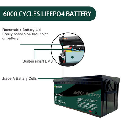Paquet à énergie solaire du paquet 400ah de batterie au lithium d'ASGOFT Lifepo4 12V pour des chariots de golf de rv