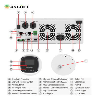 Inverseur 5kw 10kw de lien de grille de Mppt d'inverseur de grille de Mini Solar Power Hybrid On de 3 phases