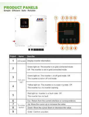phase solaire de fente de stockage de l'énergie de l'inverseur 48v 240v d'hybride de 7kw 8kw 10kw 15kw