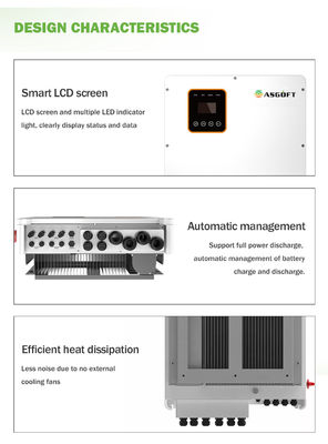 Hybride commercial sur l'inverseur 5kva 10kw 20kw 30kw 50kw 80kw 100kw de grille