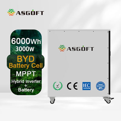 inverseur de remplissage solaire de l'installation de batterie de stockage de l'énergie de batterie de 6Kwh lifepo4 6KW