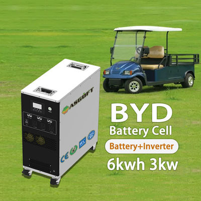 Batterie de charge intelligente 6Kwh lifepo4 avec alimentation mobile portable à onduleur 3000W