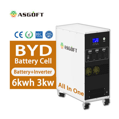 Énergie mobile portative portative chargée solaire de batterie et d'inverseur 3Kw de la banque 6Kwh de puissance