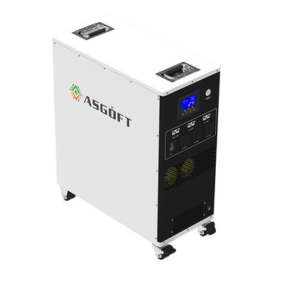 Asgoft 3kw 6kwh 25.6v chargeur portatif à la maison ou extérieur tout de 235ah dans un générateur solaire