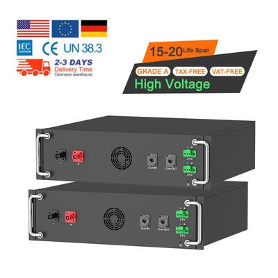 Batterie à haute tension 15kwh-750kwh Li-ion Lifepo4 51.2v 100Ah Batterie montée sur le rack Batterie au lithium-ion