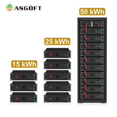 Batterie à haute tension 15kwh-750kwh Li-ion Lifepo4 51.2v 100Ah Batterie montée sur le rack Batterie au lithium-ion
