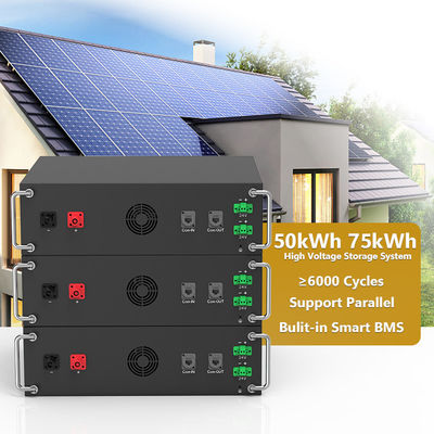 Batterie à haute tension 15kwh-750kwh Li-ion Lifepo4 51.2v 100Ah Batterie montée sur le rack Batterie au lithium-ion