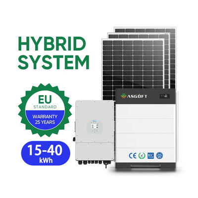 Stockage d'énergie domestique empilé 15kwh - 40kwh rack LifePo4 pour panneau solaire système solaire inverse hybride