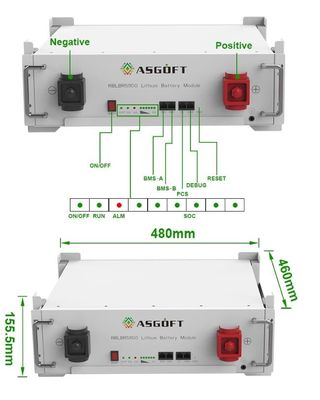 BYD stockage de l' énergie Serveur empilable monté 51.2 V 100Ah Lifepo4 batterie