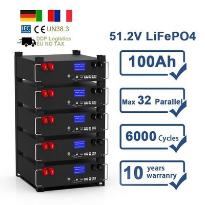 51.2V 100Ah BMS 5kw Diy LiFePO4 Piles de stockage d'énergie solaire pour la maison