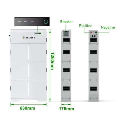 10KWH 15KWH 20KWH Batterie solaire à haute tension LiFePO4 pouvant être empilée