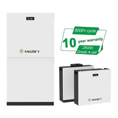 10 ans de garantie 51.2V 280Ah 15kWh Lifepo4 batterie de stockage d'énergie empilable