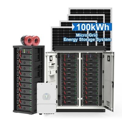 Système de stockage d'énergie solaire de 50 kW 60 kW 70 kW 100 kW hors réseau avec batterie au lithium